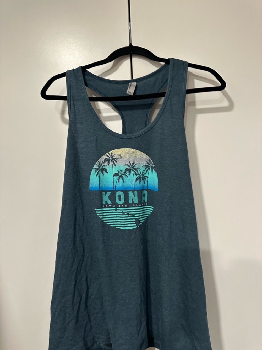 Teal Kona XXL Scoop Neck Tank Top